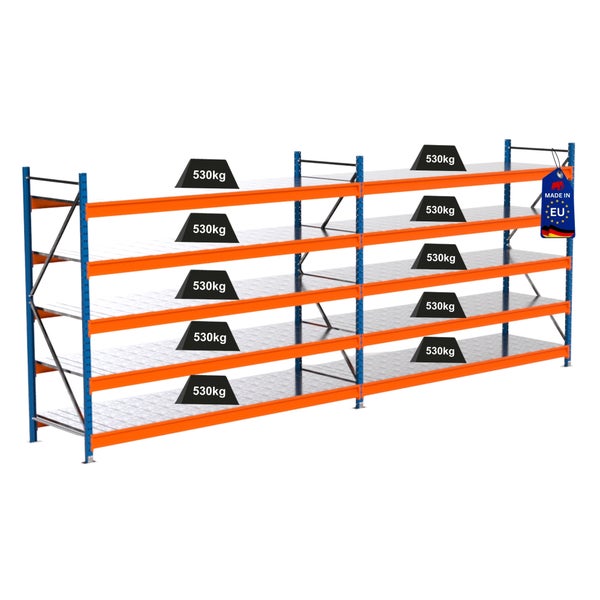 Regal mit mehreren Ebenen und einer Traglast von 530 Kilogramm, Hergestellt in der Europäischen Union
