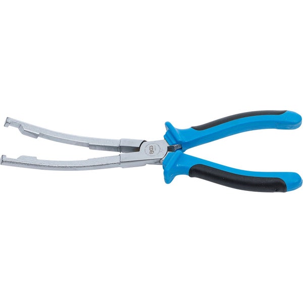 Rohrzange mit gebogenem Maul und Griffen