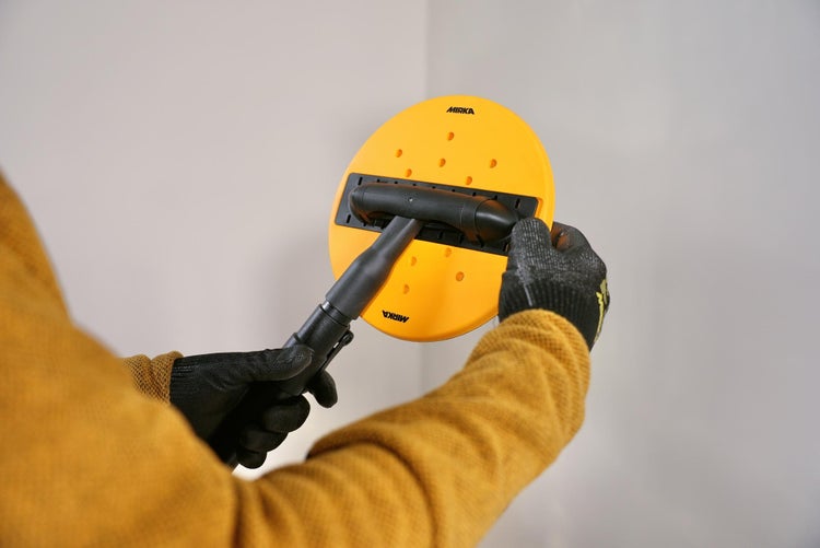 Mirka Schleifpad Ø 225mm Klett / für DecoSander Stabschleifer / für glattes Wand- & Deckenfinish, Trockenbau, Detailarbeiten