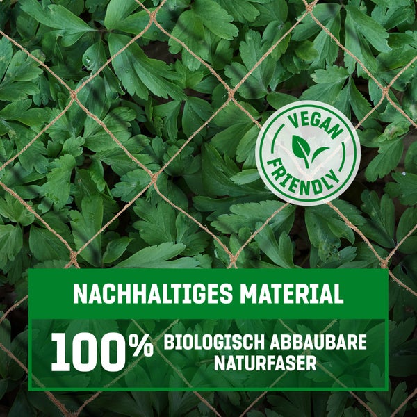 GardenGloss Jute Ranknetz Nachhaltig 100% Biologisch Abbaubar - Mit grosser Maschenweite für Gurken, Tomaten und Anderen Gemüsepflanzen - Rankhilfen für Kletterpflanzen (2m x 7.5m)