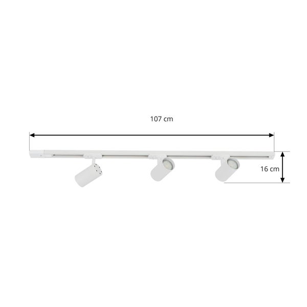 Lindby Stromschienenleuchte Linaro (Modern) in Weiß aus Metall (3 flammig, GU10) - 1-Phasen Stromschiene Stromschienenstrahler Wohnzimmerleuchte