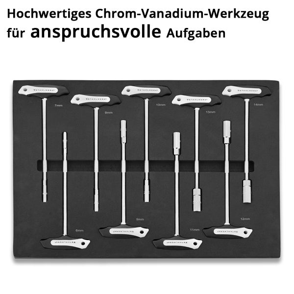 STAHLWERK Steckschlüsselsatz mit T-Griff in einer Werkzeugkiste