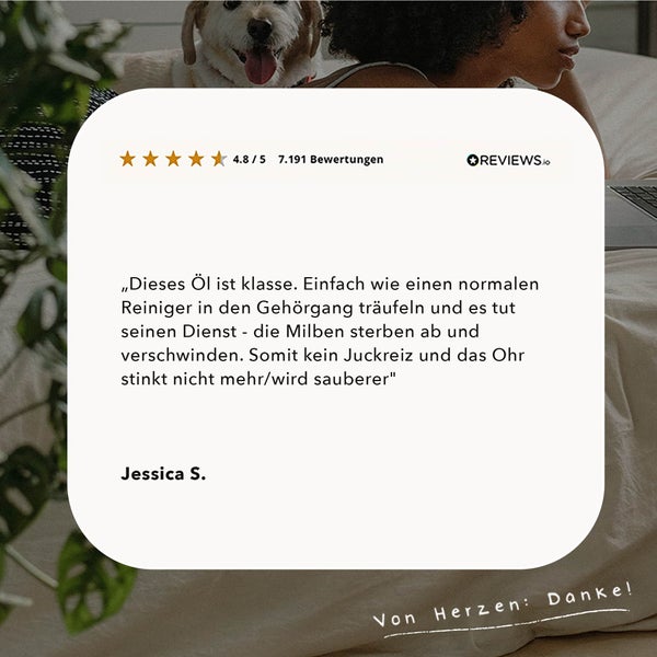 ALPHAZOO Ohrmilbenöl 100ml für Hunde und Katzen I Starkes Mittel gegen Ohrmilben