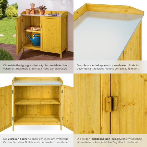 Pflanztisch tectake Vita 98 x 48 x 95 cm aus Holz braun