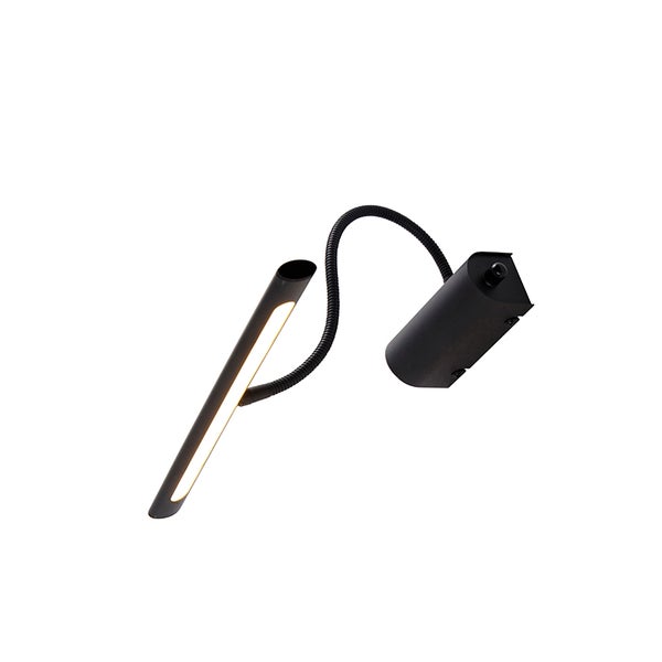 Schwarze LED-Klemmleuchte mit flexiblem Arm für den Innenbereich