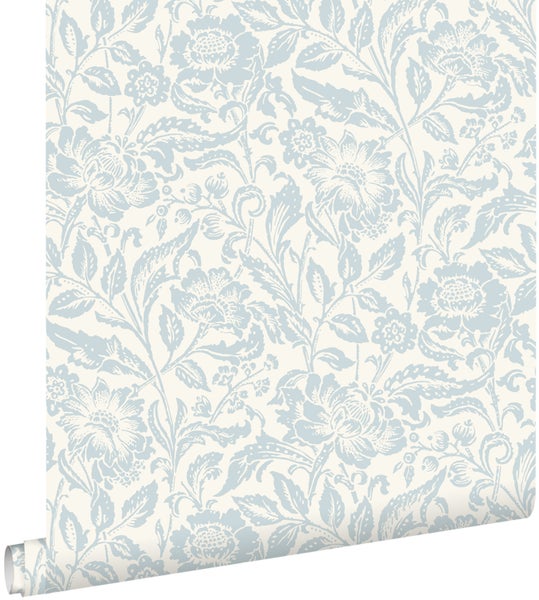 Vliestapete mit floralem Muster, Blumen und Ranken