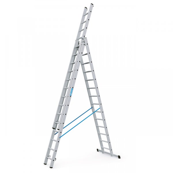 Aluminium Mehrzweckleiter mit blauen Sicherungsbändern