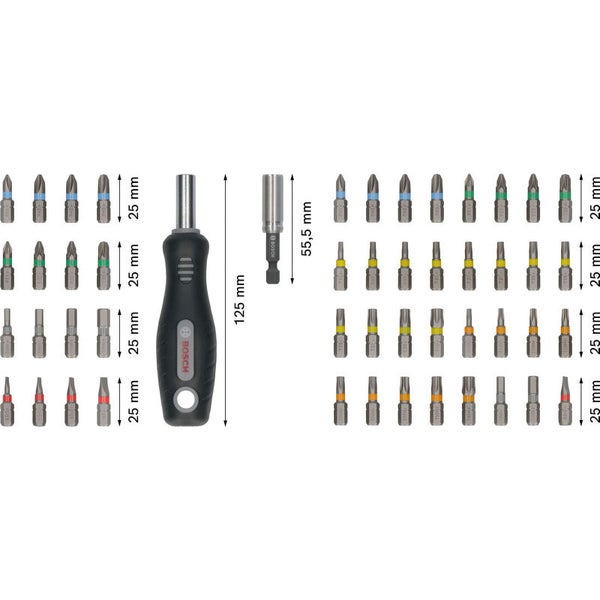 Bosch Schrauberbit-Set mit Schraubendreher und magnetischem Bithalter