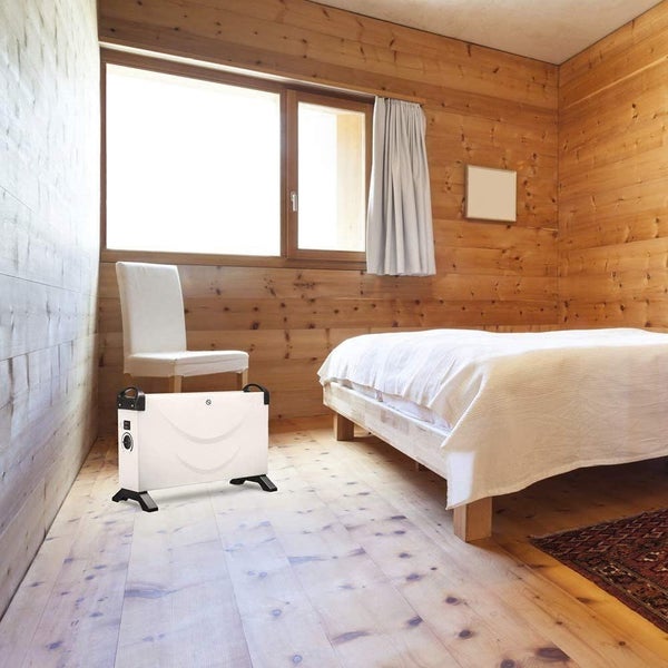 JUNG HOTSE Konvektor Heizung weiss Elektrisch mit Thermostat, Heizgerät 2000 Watt Energiesparend, mobile Elektroheizung für Räume bis 30qm, Elektrische Heizgerät Mobil