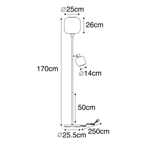 Maße der Stehleuchte
