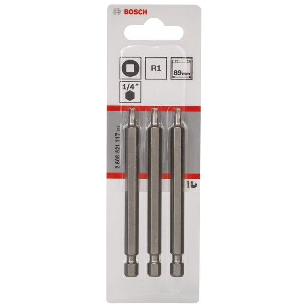 Bosch 3x Schrauberbit Extra-Hart, R1, 89 mm - 2608521117