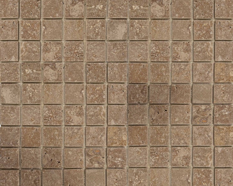 Wohnrausch Natursteinmosaik Travertin NOCE 4,8 x 4,8 cm, getrommelt, braun