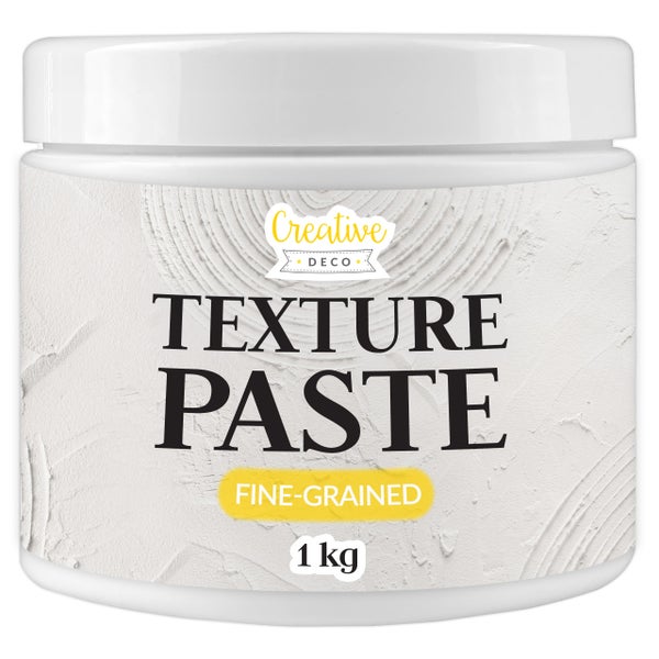 Creative Deco Strukturpaste Feinkörnig 1 kg Weiße Spachtelmasse für Acrylmalerei