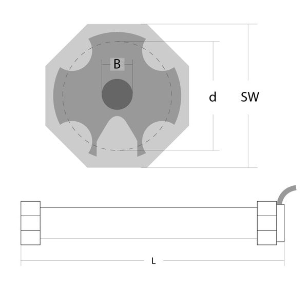 Rademacher Mechanischer Rollladenmotor | RolloTube Basis Medium RTBM | 30 Nm | SW 60