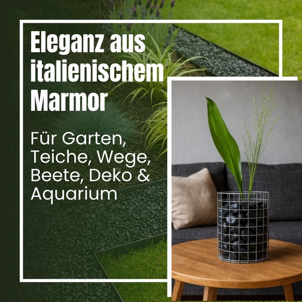 Dekorative Marmorkieselsteine für Garten, Teich, Wege, Beet, Dekoration und Aquarium