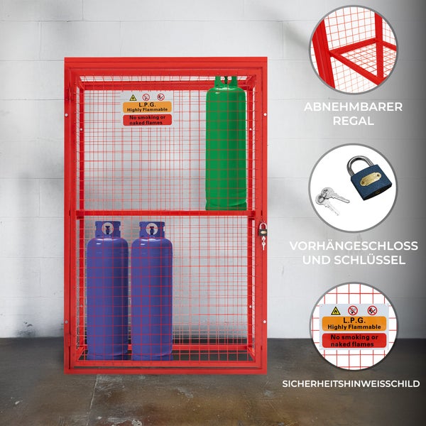 Zusammenklappbarer Gasflaschenschrank - 181 cm x 116 cm x 57 cm