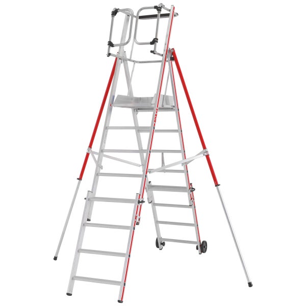 Hymer Plattformleiter Protect+ mit Teleskopausleger und Sicherheitstüren 6-10 Sprossen