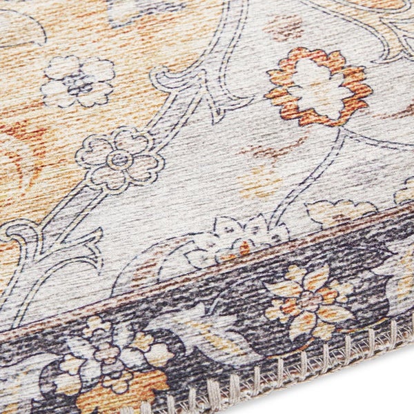 Kurzflor Teppich Kashmir Ghom Honiggelb - 80x150x0,7cm