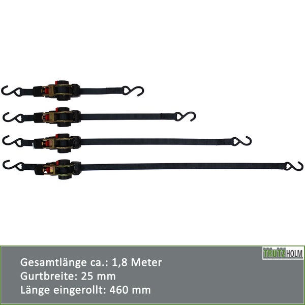 Spanngurte mit Haken, Länge circa 1,8 Meter