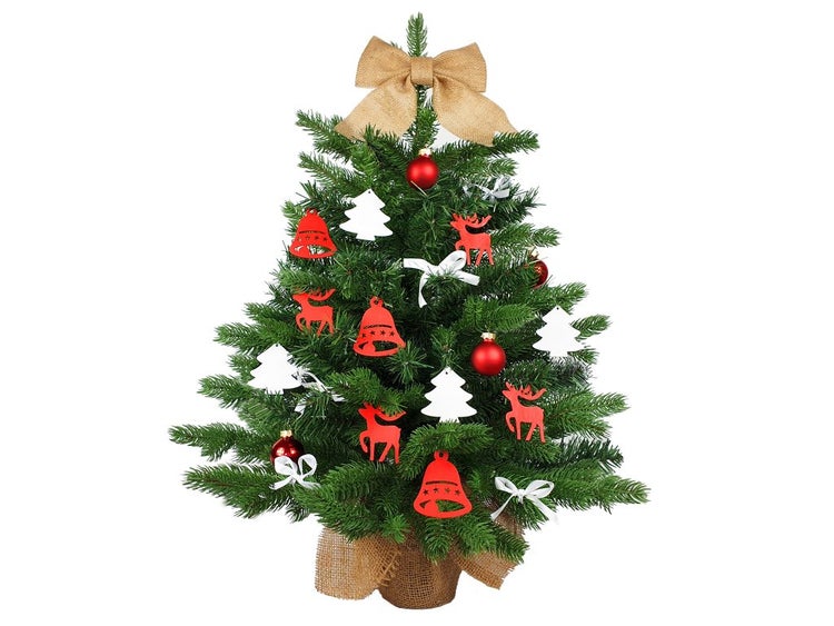 Weihnachtsbaum künstliche grüne Tanne Bernard im Topf 60 cm mit LED-Beleuchtung