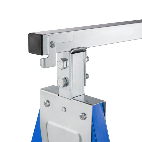 2er-Set Gerüstbock tectake  mit Sicherheitsspinden aus Stahl-Vierkantrohr blau