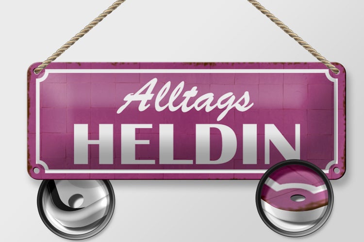 Blechschild Spruch 27x10cm Alltags Heldin Dekoration