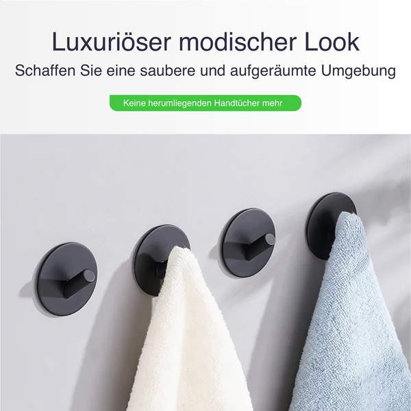 EAVY Handtuchhaken Edelstahl Schwarz Selbstklebend 4er Pack