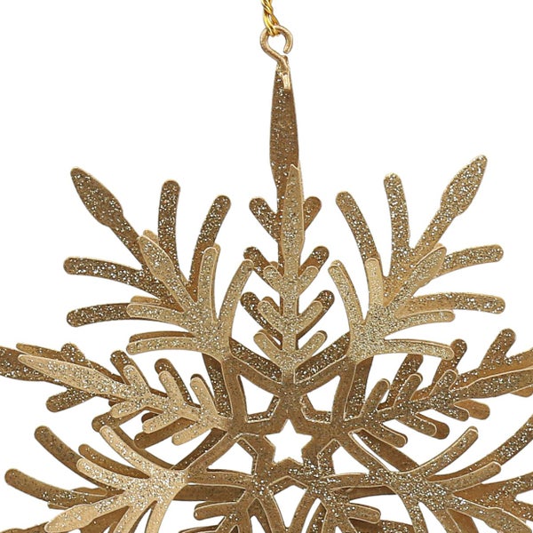 Goldene Schneeflocke als Weihnachtsschmuck