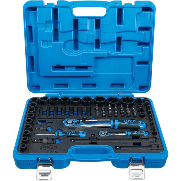 Werkzeugkoffer mit Ratschen, Steckschlüsseln und Bits von BGS