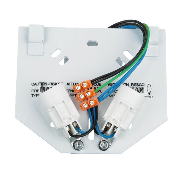 Befestigungsplatte für Rauchmelder mit Anschlussklemmen und Kabeln