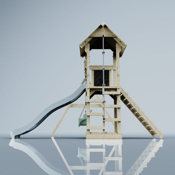 Spielturm mit Rutsche, Leiter und Schaukel für den Garten