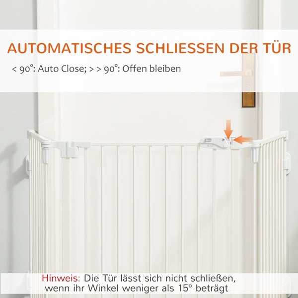 PawHut Hunde Absperrgitter, 202,5L x 2T x 76H cm, Stahl, Kunststoff, Weiß