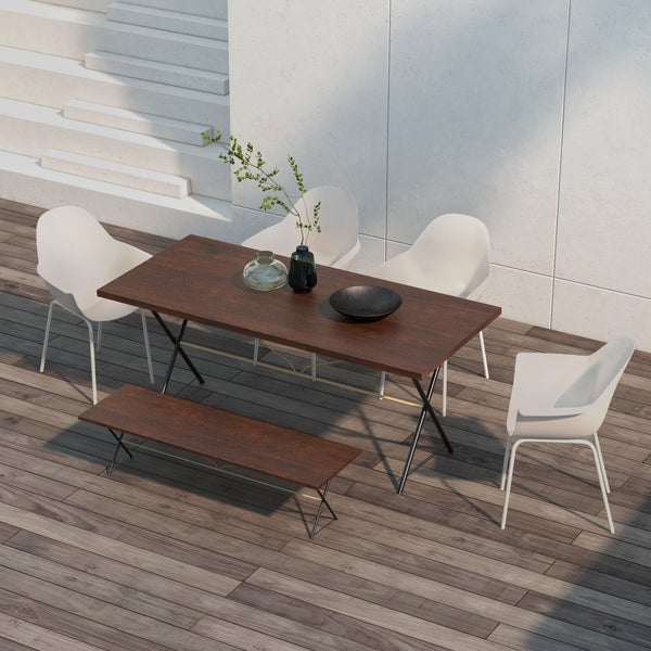 Outsunny 4er Set Gartenstuhl, Terrassenstühle mit Rückenlehne und Armlehne, bis 120 kg belastbar, 75B x 87T x 90H cm, HDPE, Grau