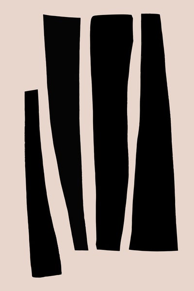Abstrakte Grafik mit schwarzen, vertikalen Formen