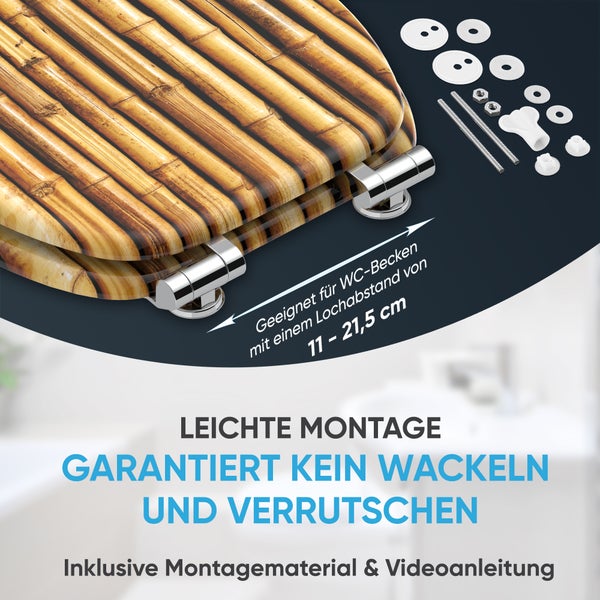 WC-Sitz mit Absenkautomatik Bambusa