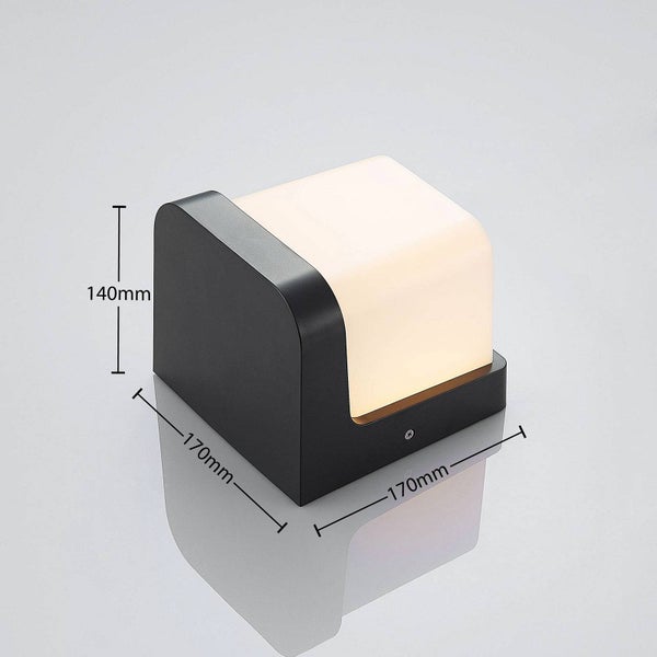 Lindby LED Wandleuchte außen Adenike (spritzwassergeschützt (Modern) in Schwarz (1 flammig, ) - Außenwandleuchten Wandlampe Led Außenlampe Outdoor für