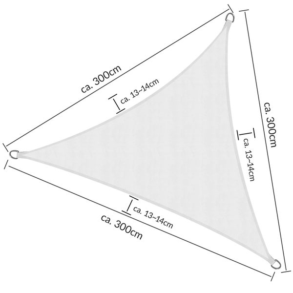 SolVision PS9 Sonnensegel 300x300x300cm dreieckig Weiß PE