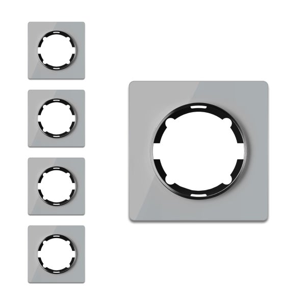 Set aus quadratischen Abdeckrahmen für Schalter und Steckdosen