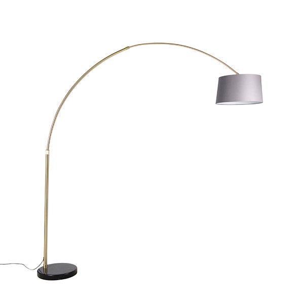 Bogenleuchte mit Schirm und rundem Fuß