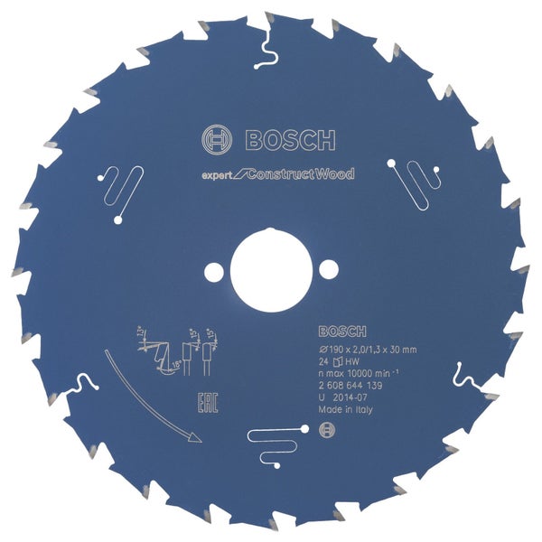 Bosch Kreissägeblatt Expert for Construct Wood für Handkreissägen 190 x 30 x 2 mm 24 - 2608644139