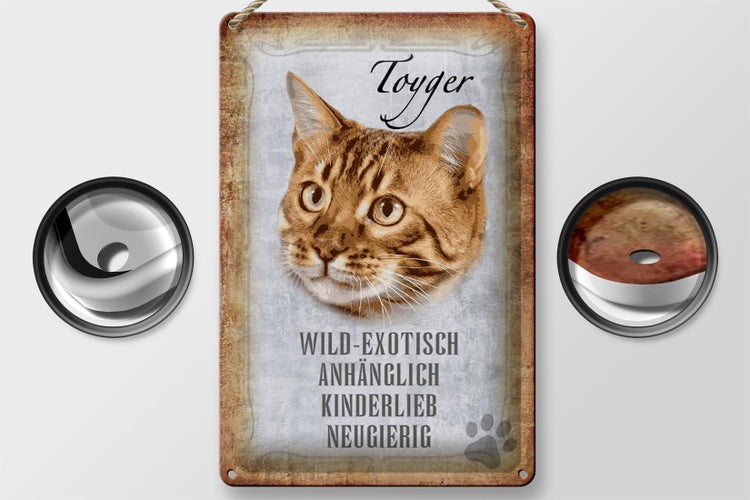 Blechschild Spruch 20x30cm Toyger Katze Schild