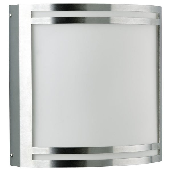 LED Wand- und Deckenleuchte A-268561, Edelstahl, 10W, 770lm, Opalglas, IP44, 255x255x115mm