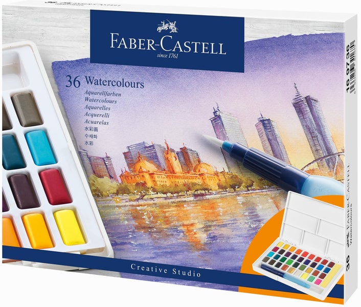 Faber-Castell Aquarellfarben in Näpfchen 36er Set