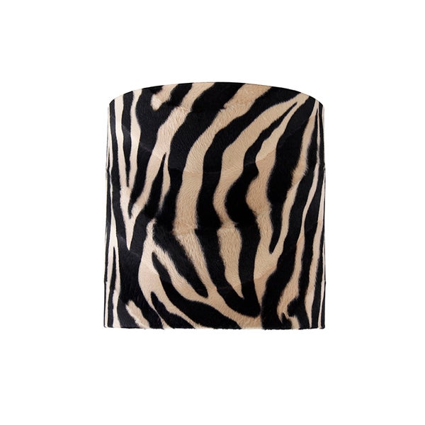 Velours Lampenschirm Zebra Design 25/25/25 Gold innen