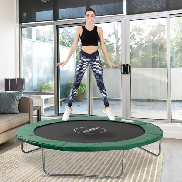 HOMCOM Trampolin Randabdeckung Sicherheitsnetz Wetterplane Leiter Randabdeckung: Ø 244cm Grün