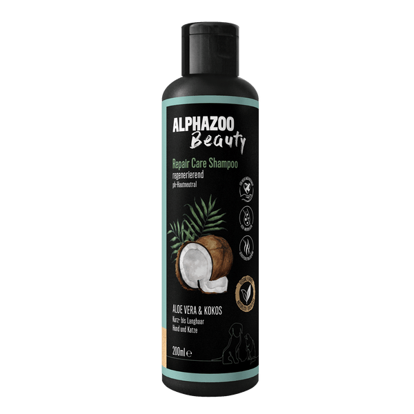 ALPHAZOO Repair Care Shampoo 200ml für Hunde und Katzen I Aloe Vera gegen Juckreiz