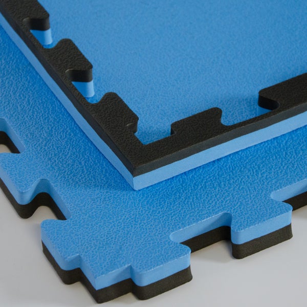 90x90cm XL Trainingsmatte - 25mm dicke Sportmatte mit Rand Schwarz Blau