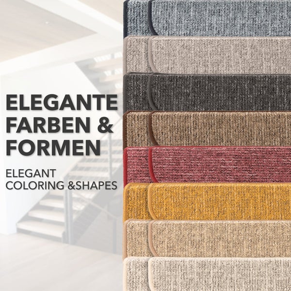 FLOORDIREKT Stufenmatte Alto - Selbstklebend - Gelb - Rechteckig - 23,5 x 65 cm