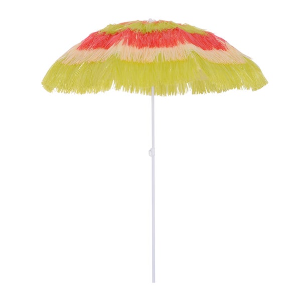 Outsunny Sonnenschirm Strand Ø160cm windfest stabil Strandschirm höhenverstellbar und neigbar Balkon-Schirm faltbarer Gartenschirm für Reisen, Strand, Balkon Mehrfarbig