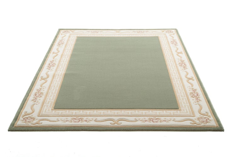 Gewebter Wollteppich mit Bordüre Pelinia Grün 60x110 cm